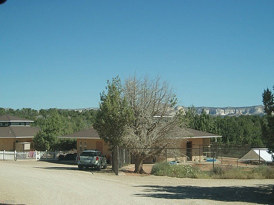 Exterior of a typical dog building