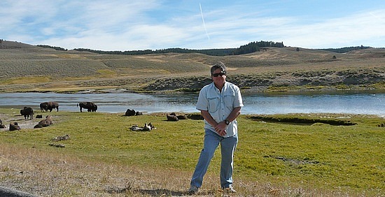 Mark & Buffalo at Hayden Valley