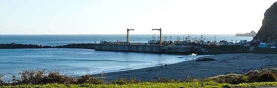 Port Orford dolly dock from afar