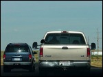 The dog loves to bark at other vehicles